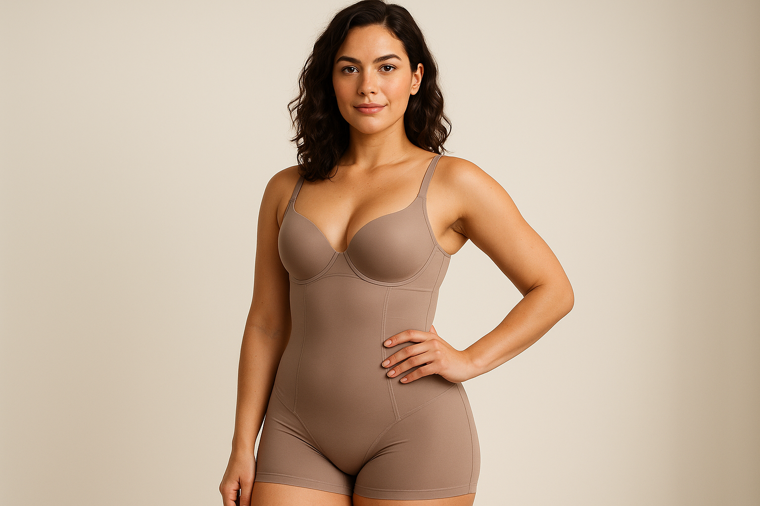 A girl wearing shape wear